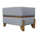 Ver imagem 1 de Puff Recamier Kodama para Cama de Solteiro 50cm Bouclé Pé Castanho - Cinza Bouclé