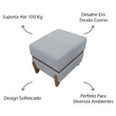 Ver imagem 2 de Puff Recamier Kodama para Cama de Solteiro 50cm Bouclé Pé Castanho - Cinza Bouclé