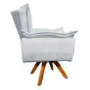 Ver imagem 4 de Kit 2 Poltronas Giratória Opala Suede Base Madeira - Cinza
