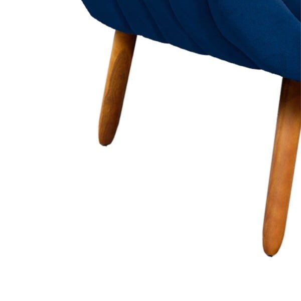 Kit 2 Poltronas Giovana Suede Pés Palito Castanho D'Rossi - Azul Marinho - 5