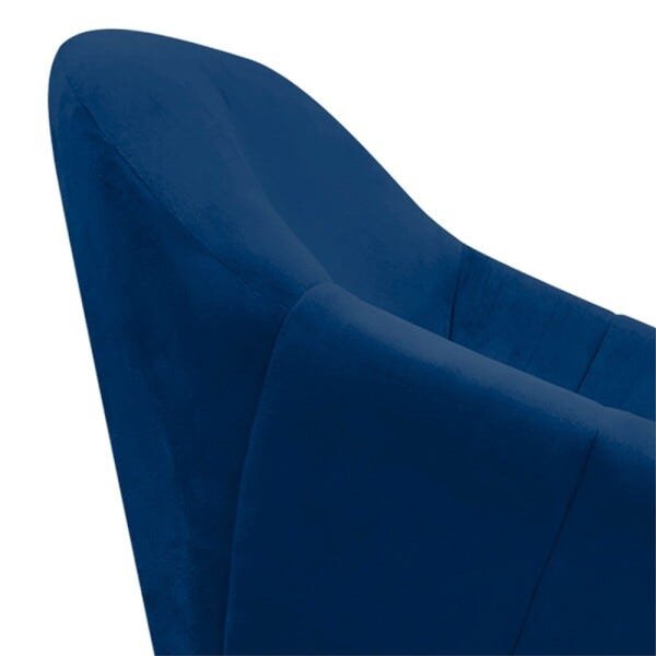 Kit 2 Poltronas Giovana Suede Pés Palito Castanho D'Rossi - Azul Marinho - 7