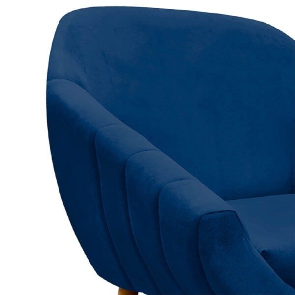 Kit 2 Poltronas Giovana Suede Pés Palito Castanho D'Rossi - Azul Marinho - 6