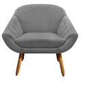 Ver imagem 2 de Kit 2 Poltronas Giovana Suede Pés Palito Castanho D'Rossi - Grafite