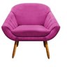 Kit 2 Poltronas Giovana Suede Pés Palito Castanho D'Rossi - Pink - 2