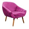 Kit 2 Poltronas Giovana Suede Pés Palito Castanho D'Rossi - Pink - 3