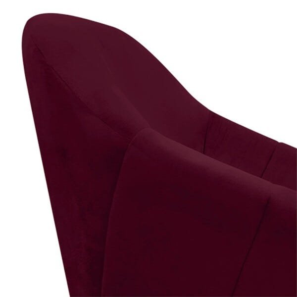 Kit 2 Poltronas Giovana Suede Pés Palito Castanho D'Rossi - Vinho - 7