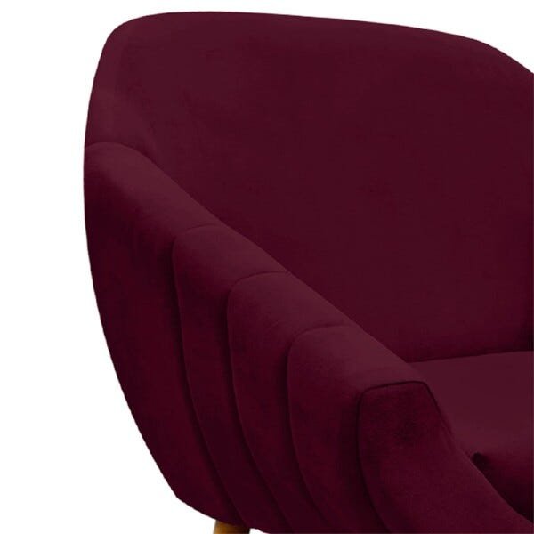 Kit 2 Poltronas Giovana Suede Pés Palito Castanho D'Rossi - Vinho - 6