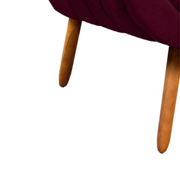 Kit 2 Poltronas Giovana Suede Pés Palito Castanho D'Rossi - Vinho - 5
