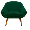 Ver imagem 2 de Kit 2 Poltronas Giovana Suede Pés Palito Castanho D'Rossi - Verde