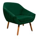 Ver imagem 3 de Kit 2 Poltronas Giovana Suede Pés Palito Castanho D'Rossi - Verde