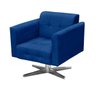Kit 2 Poltronas Giratória Elisa Suede Azul Royal Base Estrela Cromado D'Rossi - 3