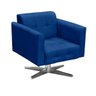 Kit 2 Poltronas Giratória Elisa Suede Azul Royal Base Estrela Cromado D'Rossi - 2