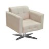 Kit 2 Poltronas Giratória Elisa Suede Bege Base Estrela Cromado D'Rossi - 3