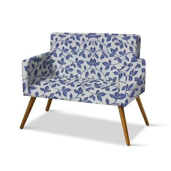 Namoradeira Larissa Estampado Pés Palito Castanho D'Rossi - Floral Cinza D69 - 2