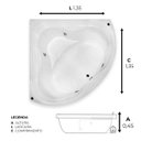 Ver imagem 2 de Banheira de Canto Angulo com Hidro em Acrílico - 127v