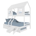 Ver imagem 2 de Treliche Casal/ Solteiro Casinha Encantada com Kit Escada/ Escorregador Madeira Maciça Branco