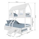 Ver imagem 3 de Treliche Casal/ Solteiro Casinha Encantada com Kit Escada/ Escorregador Madeira Maciça Branco