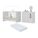 Ver imagem 1 de Berço 3 em 1 com Colchão Incluso e Cômoda 1 Porta 4 Gavetas Liz Multimóveis Mp4769 Branco