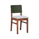 Ver imagem 3 de Kit 2 Cadeiras Linhas Estrutura Madeira Maciça Assento Estofado Encosto Mdf Laqueado - Amêndoa/verde