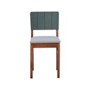 Ver imagem 5 de Kit 2 Cadeiras Linhas Estrutura Madeira Maciça Assento Estofado Encosto Mdf Laqueado - Amêndoa/verde