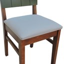 Ver mais imagens de Kit 2 Cadeiras Linhas Estrutura Madeira Maciça Assento Estofado Encosto Mdf Laqueado - Amêndoa/verde