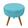 Kit 01 Poltrona com 01 Puff Larissa Suede Azul Turquesa Pés Palito de Madeira D' Rossi - 8