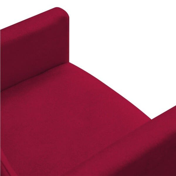 Kit 01 Poltrona com 01 Puff Larissa Suede Vermelho Pés Palito de Madeira D' Rossi - 5