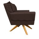 Ver imagem 6 de Kit 01 Namoradeira e 02 Poltronas Giratória Anitta Corino Base Madeira D'rossi - Marrom