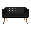 Ver imagem 5 de Kit Namoradeira 02 Lugares e 02 Poltronas Giratória Julia Suede Preto com Strass D'Rossi
