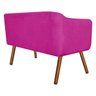 Kit Namoradeira 02 Lugares e 02 Poltronas Giratória Julia Suede Pink Base Madeira D'Rossi - 7