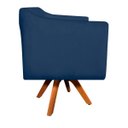 Ver imagem 4 de Kit Namoradeira 02 Lugares e 02 Poltronas Giratória Julia Suede Azul Marinho Base Madeira D'Rossi