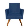 Kit 04 Poltronas Nina Suede Azul Marinho Pés Palito Castanho D'Rossi - 3