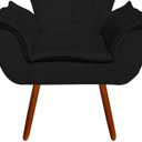 Ver imagem 7 de Kit 01 Namoradeira 02 Poltronas Opala Suede Preto Pés Palito Castanho D’Rossi