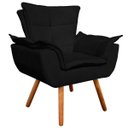 Ver imagem 4 de Kit 01 Namoradeira 02 Poltronas Opala Suede Preto Pés Palito Castanho D’Rossi