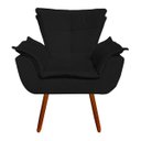 Ver imagem 5 de Kit 01 Namoradeira 02 Poltronas Opala Suede Preto Pés Palito Castanho D’Rossi