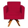 Kit 01 Namoradeira e 02 Poltronas Giratória Emília Suede Base Madeira D'Rossi - Vermelho - 4