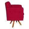 Kit 01 Namoradeira e 02 Poltronas Giratória Emília Suede Base Madeira D'Rossi - Vermelho - 3