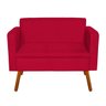 Kit 01 Namoradeira e 02 Poltronas Giratória Emília Suede Base Madeira D'Rossi - Vermelho - 5