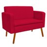 Kit 01 Namoradeira e 02 Poltronas Giratória Emília Suede Base Madeira D'Rossi - Vermelho - 6