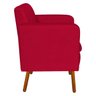 Kit 01 Namoradeira e 02 Poltronas Giratória Emília Suede Base Madeira D'Rossi - Vermelho - 7