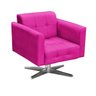 Kit 2 Poltronas Giratória Elisa Suede Pink Base Estrela Cromado D'Rossi - 2