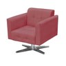 Kit 2 Poltronas Giratória Elisa Suede Rose Base Estrela Cromado D'Rossi - 3