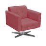 Kit 2 Poltronas Giratória Elisa Suede Rose Base Estrela Cromado D'Rossi - 2