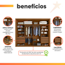 Ver imagem 5 de Guarda Roupas Casal com Espelho 2 Portas de Correr 6 Gavetas Imperador Madeirado Zanzini