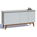 Ver imagem 3 de Aparador para Sala Buffet 1.6 e Cristaleira Classic Branco Acetinado - Imcal