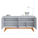 Ver imagem 6 de Aparador para Sala Buffet 1.6 e Cristaleira Classic Branco Acetinado - Imcal