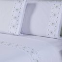 Ver imagem 7 de Edredom + Jogo de Cama 200 Fios Damasco Queen 15 Peças 100% Poliéster - Branco-cinza