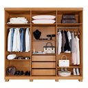 Ver imagem 3 de Guarda-roupa Casal Turim 6 Portas 3 Gavetas Ripado Cinamomo/off White - Pnr Móveis