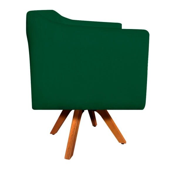 Kit 2 Poltronas Giratória Julia Suede Verde com Strass Base Madeira D'Rossi - 3