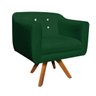 Kit 2 Poltronas Giratória Julia Suede Verde com Strass Base Madeira D'Rossi - 2